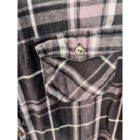 C&C California Gray Plaid Flannel Button Down Shirt sz XS - Picture 4 of 7